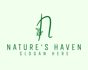 Natural Elegant Letter N logo design