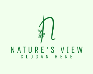 Natural Elegant Letter N logo design