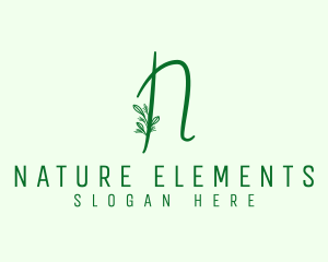 Natural Elegant Letter N logo design