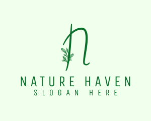 Natural Elegant Letter N logo design