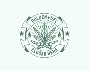 Marijuana Oil Dispensary Pipe logo design