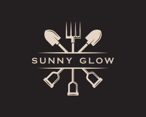 Gardening Shovel Rake logo design