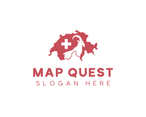 Goat Switzerland Map logo design