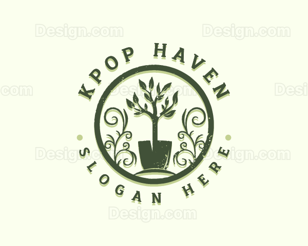 Shovel Gardening Plant Logo