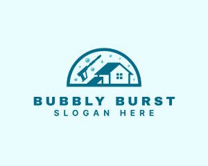 House Bubble Pressure Washing logo design