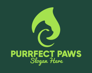 Green Leafy Cat logo