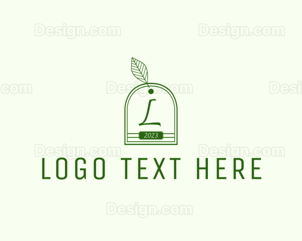 Outline Leaf Organic Teabag Logo