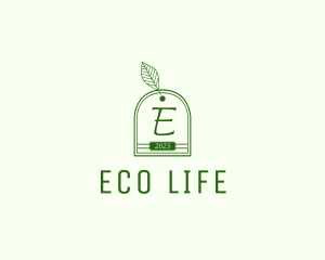 Outline Leaf Organic Teabag  logo design