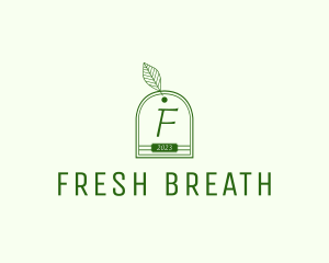 Outline Leaf Organic Teabag  logo design