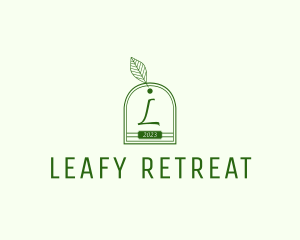 Outline Leaf Organic Teabag  logo design