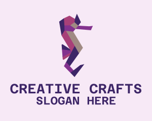 Folded Seahorse Craft logo design