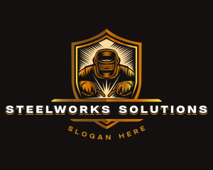 Industrial Shield Welding  logo design