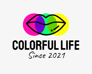 Colorful Lips Cosmetic logo design