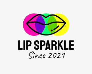 Colorful Lips Cosmetic logo design