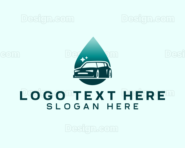 Droplet Car Cleaning Logo