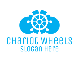 Boat Steering Wheel Cloud logo design