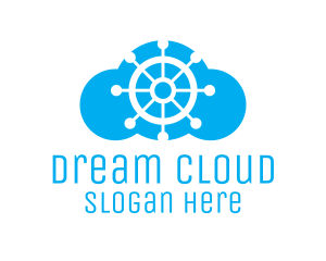 Boat Steering Wheel Cloud logo design