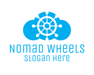 Boat Steering Wheel Cloud logo design