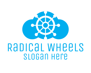 Boat Steering Wheel Cloud logo design