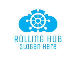 Boat Steering Wheel Cloud logo design