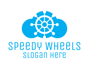 Boat Steering Wheel Cloud logo design