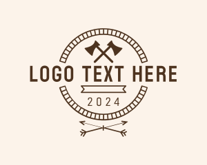 Lumberjack Arrow Axe logo design