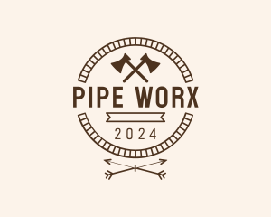 Hipster Arrow Axe logo design