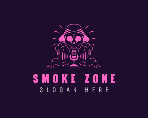 Smoke Skull Podcaster logo design