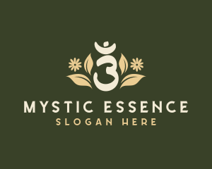 Floral Yoga Meditation Symbol logo design