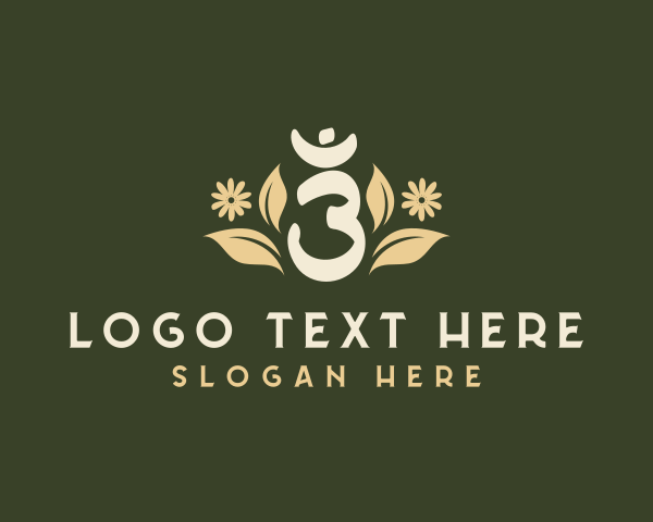 Floral Yoga Meditation Symbol logo