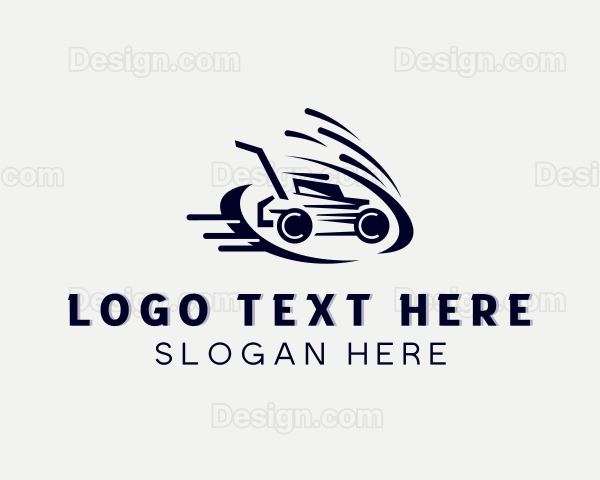 Fast Lawn Mower Gardening Logo