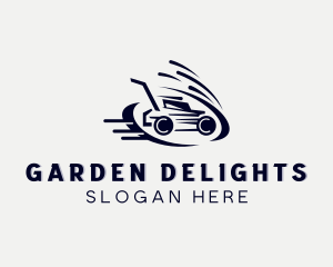 Fast Lawn Mower Gardening logo design