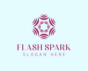 Abstract Spark Flower logo design