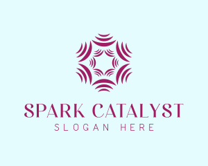 Abstract Spark Flower logo design