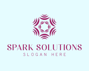 Abstract Spark Flower logo design