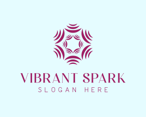 Abstract Spark Flower logo design