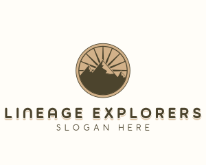 Mountain Range Outdoor Hiking logo design