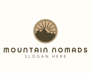 Mountain Range Outdoor Hiking logo design