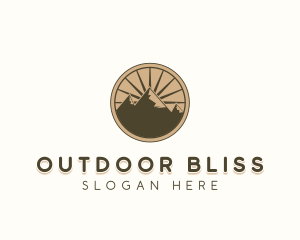 Mountain Range Outdoor Hiking logo design