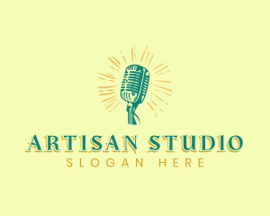 Microphone Studio Recording logo design