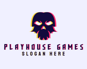 Anaglyph Gaming Skull logo design