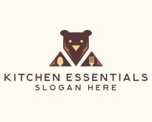 Bear Restaurant Utensils logo design