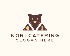 Bear Food Utensils logo design