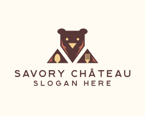 Bear Restaurant Utensils logo design