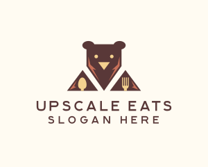 Bear Restaurant Utensils logo design