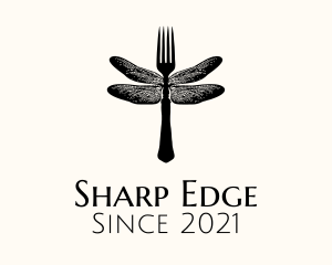 Dragonfly Wing Fork  logo design