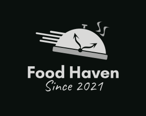 Food Restaurant Clock  logo design