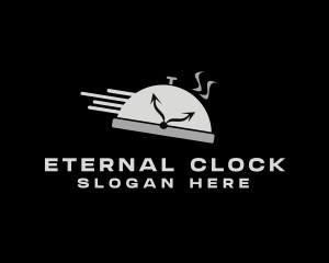 Food Restaurant Clock  logo design