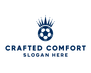 Soccer Ball King Crown  Logo