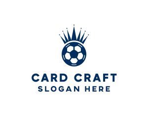 Soccer Ball King Crown  logo design